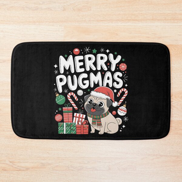 Item preview, Merry Pugmas Christmas Pug designed and sold by DomTeesHaven.