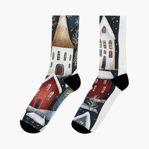 Item preview, Festive Snow-Covered Villages in Whimsical Art designed and sold by Piotrek0001.