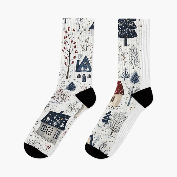 Item preview, Festive Snowy Villages in Dreamy Winter Colors designed and sold by Piotrek0001.