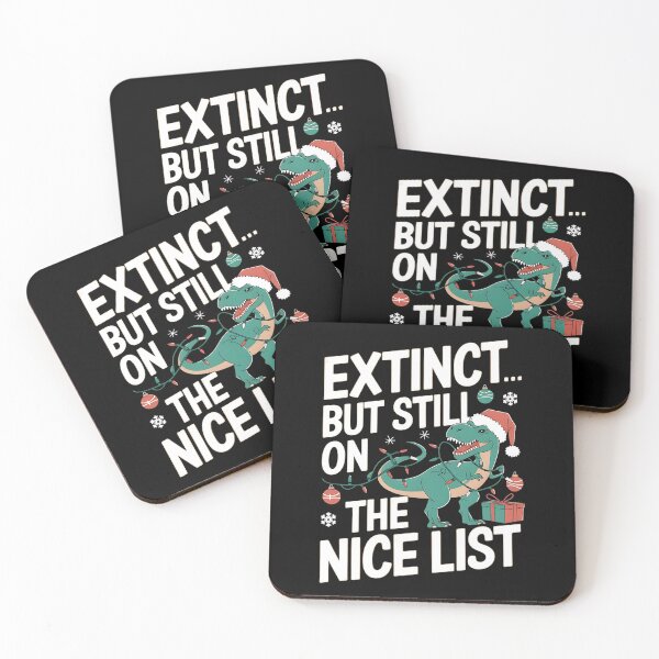 Item preview, Extinct... but still on the nice list. Dinosaur Christmas Pun designed and sold by DomTeesHaven.