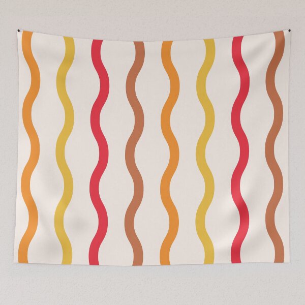 Item preview, Retro horizontal lines pattern in orange, red and yellow designed and sold by Yasminepatterns .