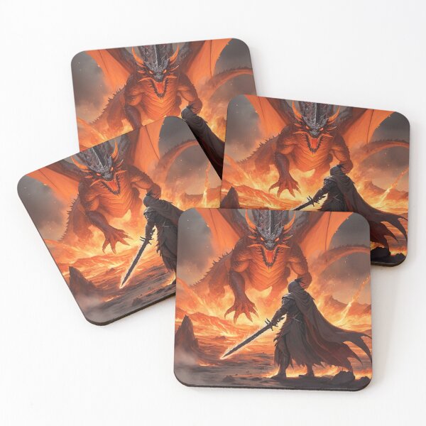 Item preview, Infernal Clash: Fire Dragon vs. Lava Warrior designed and sold by RK - Shop.