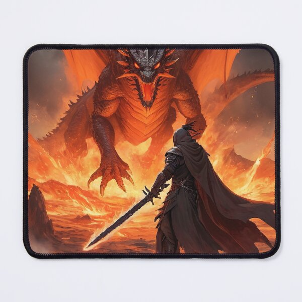 Item preview, Infernal Clash: Fire Dragon vs. Lava Warrior designed and sold by RK - Shop.