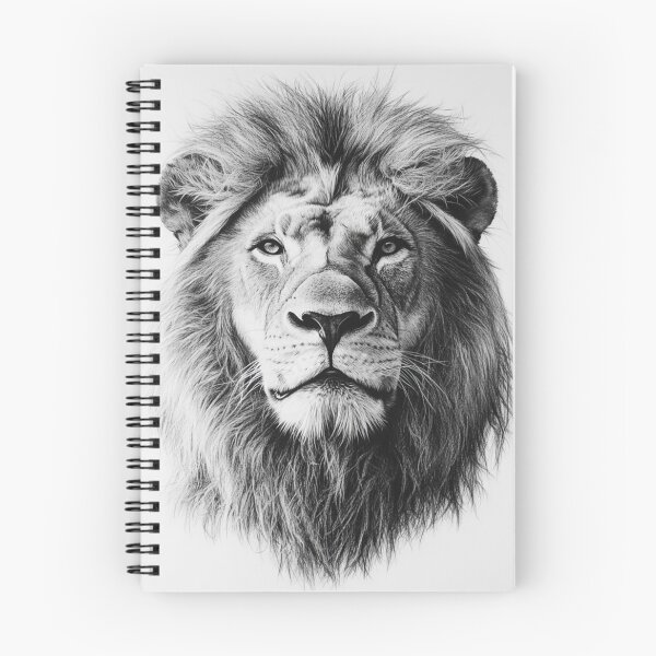 Item preview, Black and white lion pencil drawing designed and sold by Pencil-Art.