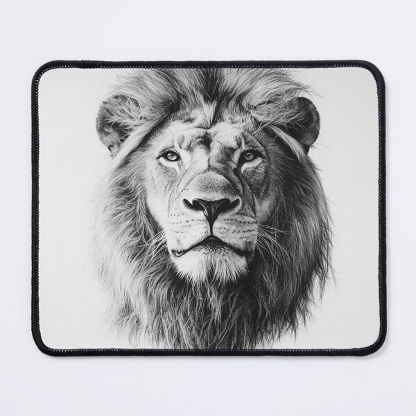 Item preview, Black and white lion pencil drawing designed and sold by Pencil-Art.