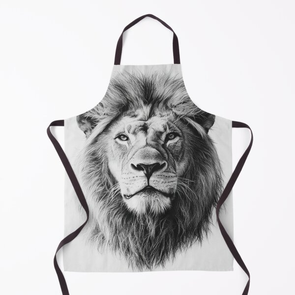 Item preview, Black and white lion pencil drawing designed and sold by Pencil-Art.
