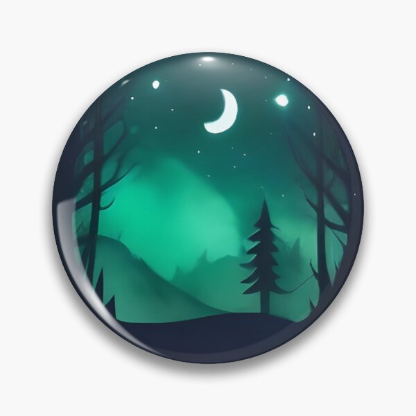 Item preview, Moonlit Forestscape Under Aurora Glow designed and sold by SavvyJuanDesign.