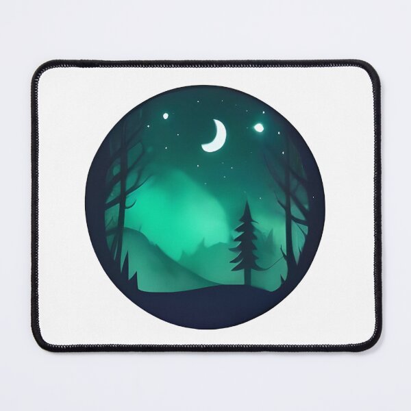 Item preview, Moonlit Forestscape Under Aurora Glow designed and sold by SavvyJuanDesign.