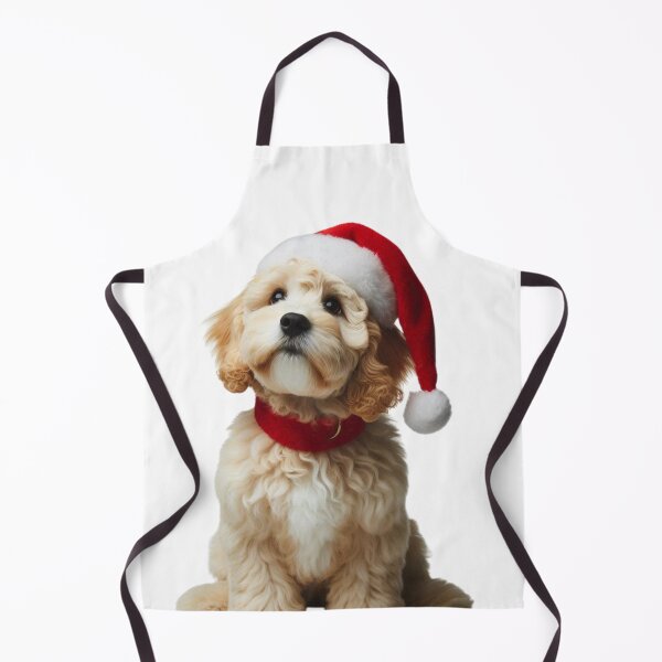 Item preview, Cute Cream Christmas Cockapoo, Cute Cream Christmas Cavapoo, Christmas Dog  designed and sold by LittleRedDogArt.