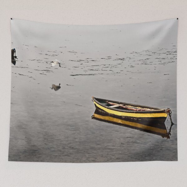 Item preview, Colorful boats resting at low tide in Diu, Gujarat designed and sold by franck380.