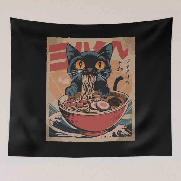 Item preview, Cat Ramen Japanese Funny Graphic Tees Kawaii Cat Anime designed and sold by Uzzal Barua.
