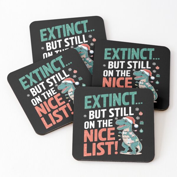 Item preview, Extinct... but still on the nice list! Dinosaur Christmas Pun designed and sold by DomTeesHaven.