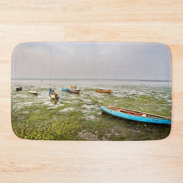 Item preview, Colorful boats resting at low tide in Diu, Gujarat designed and sold by franck380.