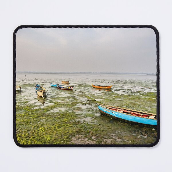 Item preview, Colorful boats resting at low tide in Diu, Gujarat designed and sold by franck380.