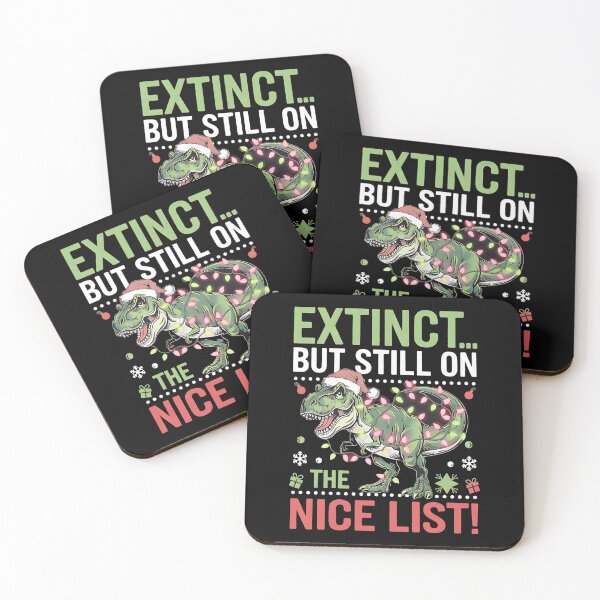 Item preview, Extinct... but still on the nice list! Dinosaur Christmas Pun designed and sold by DomTeesHaven.