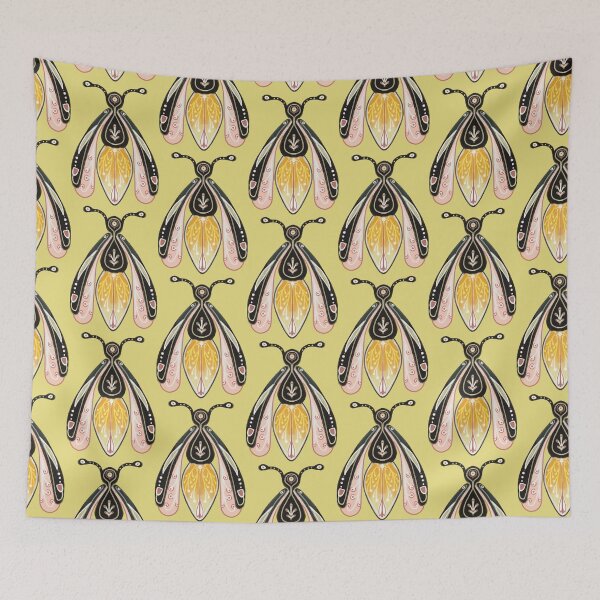 Aperçu de l'œuvre Luciole folklorique, luciole, insectes, animaux, luciole à motifs, folklore, jaune et noir créée et vendue par Dormitria.