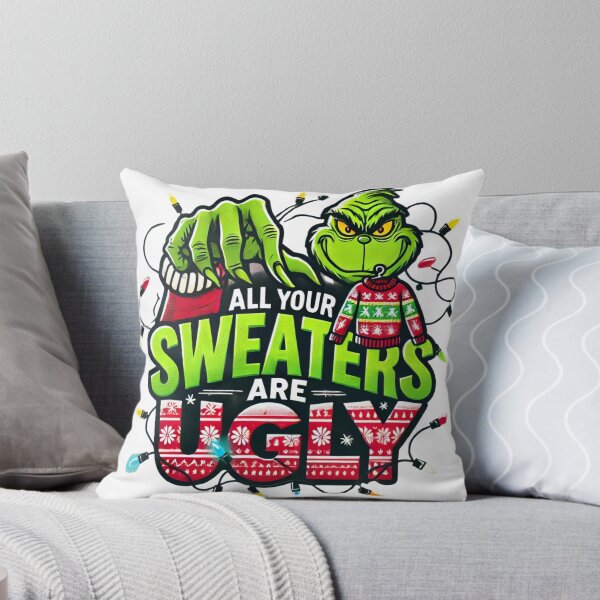 Artikelvorschau, Alle Ihre Pullover sind hässlich. Lustiges grünes Weihnachts-Grinch-Shirt-Design für Weihnachtsfeiern und Familienfeiern entworfen und verkauft von Otmanestickers.