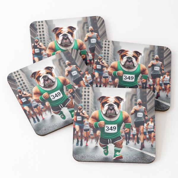 Item preview, Bulldog Dog Marathon Runner Design designed and sold by Dan9010.