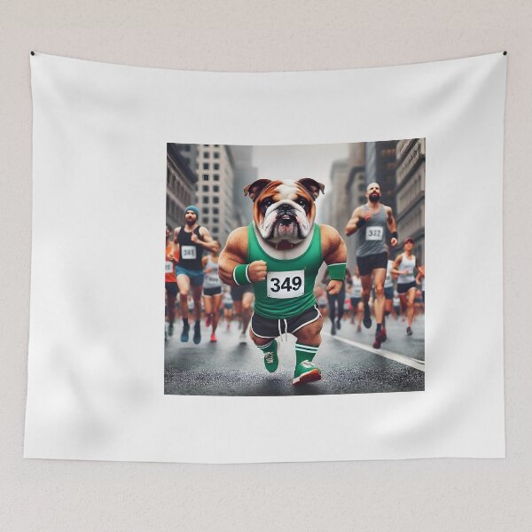Item preview, Bulldog Dog Marathon Runner Design designed and sold by Dan9010.