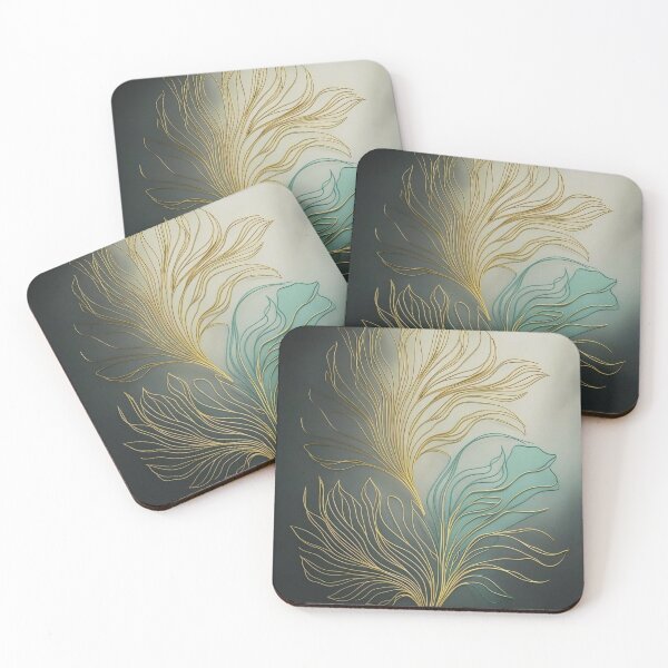 Item preview, ELEGANT ABSTRACT GOLD AND TURQUAZ DESIGN designed and sold by asudesign.