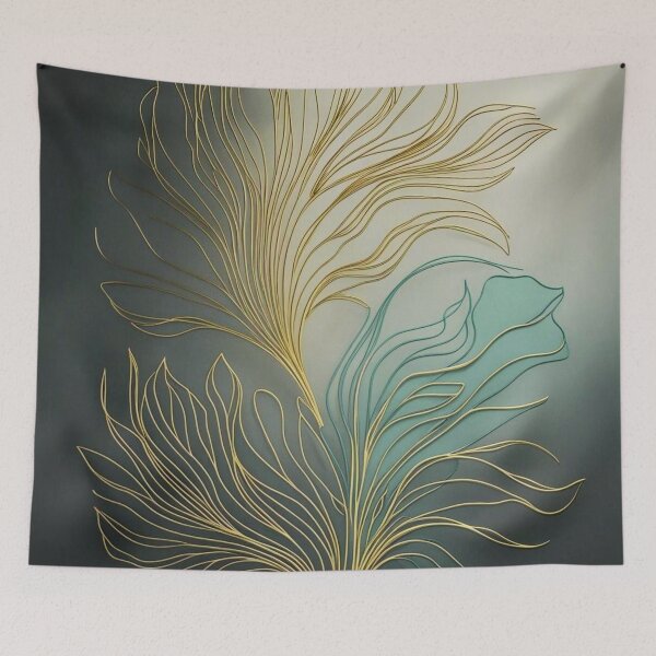 Item preview, ELEGANT ABSTRACT GOLD AND TURQUAZ DESIGN designed and sold by asudesign.