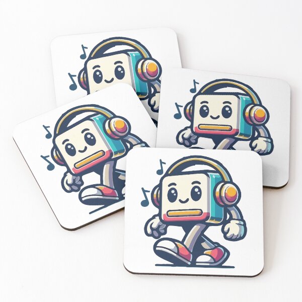 Item preview, Cute Musical Robot with Headphones Illustration designed and sold by -DEEWOLF-.