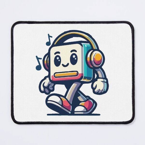 Item preview, Cute Musical Robot with Headphones Illustration designed and sold by -DEEWOLF-.