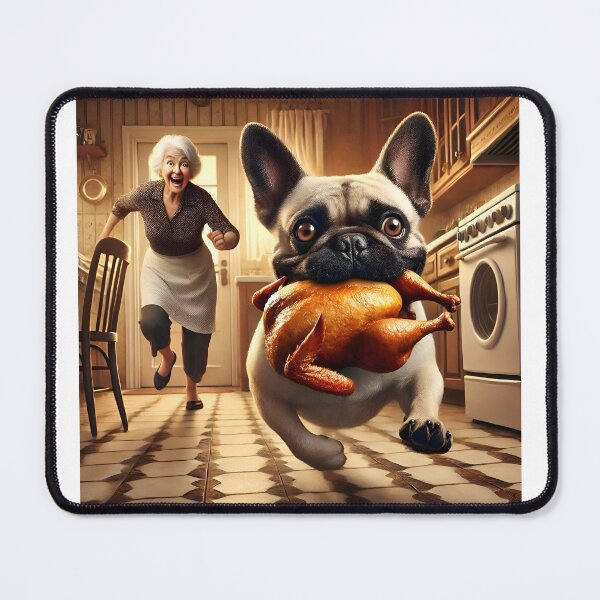 Item preview, Bulldog dog thief chicken design designed and sold by Dan9010.