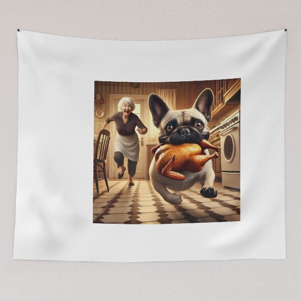 Item preview, Bulldog dog thief chicken design designed and sold by Dan9010.