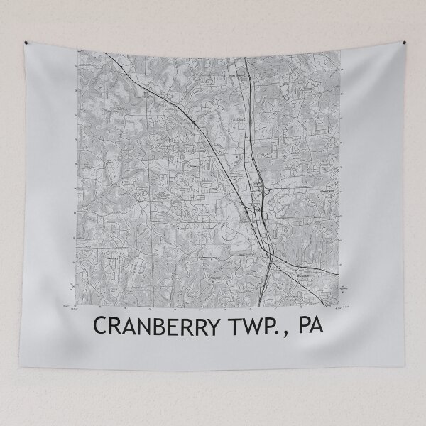 Item preview, Cranberry Twp., PA Topographical Map Grey designed and sold by PGHPhotoCo.