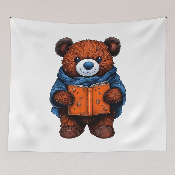 Item preview, Cute Bear Reading a Book, Bookworm Bear, Cozy Bear, Reader Bear, Lover of Books designed and sold by BukkyStory.