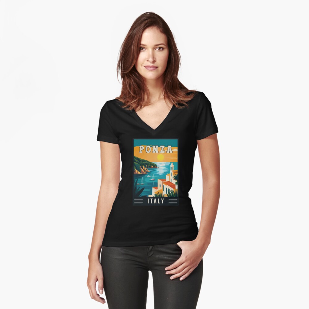 Item preview, Fitted V-Neck T-Shirt designed and sold by turtlestart.