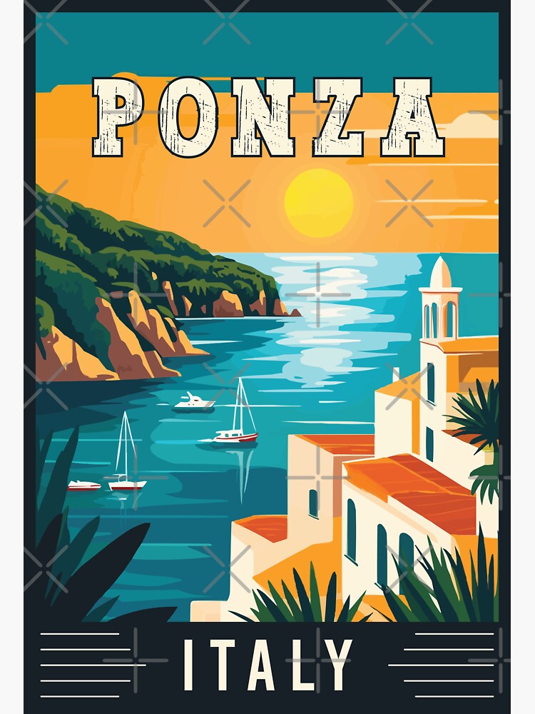 Thumbnail 3 of 3, Sticker, Explore Ponza in Italy - Stunning Travel Art designed and sold by turtlestart.