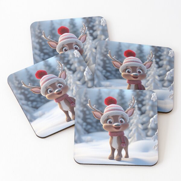 Item preview, Lindo reno kawaii en un paisaje nevado de invierno designed and sold by KawaiiArtStyle.