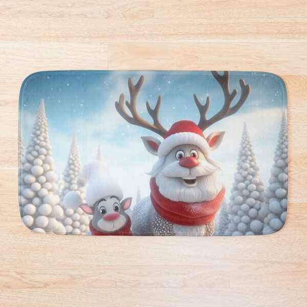 Item preview, Kawaii Cute Reindeers in Snowy Winter Landscape designed and sold by KawaiiArtStyle.