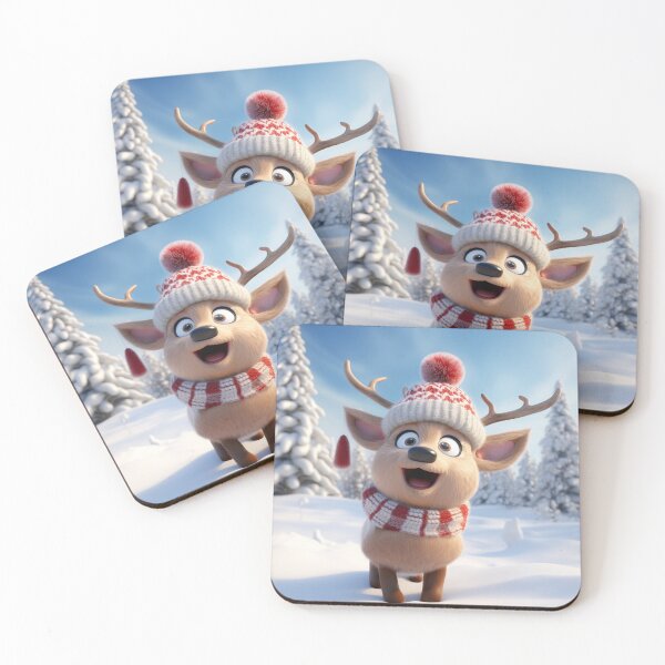 Item preview, Lindo reno kawaii en un paisaje nevado de invierno designed and sold by KawaiiArtStyle.