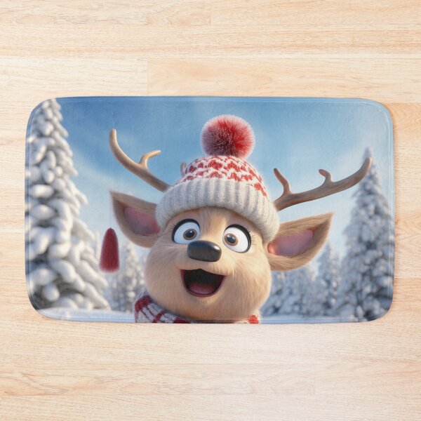 Item preview, Kawaii Cute Reindeer in Snowy Winter Landscape designed and sold by KawaiiArtStyle.