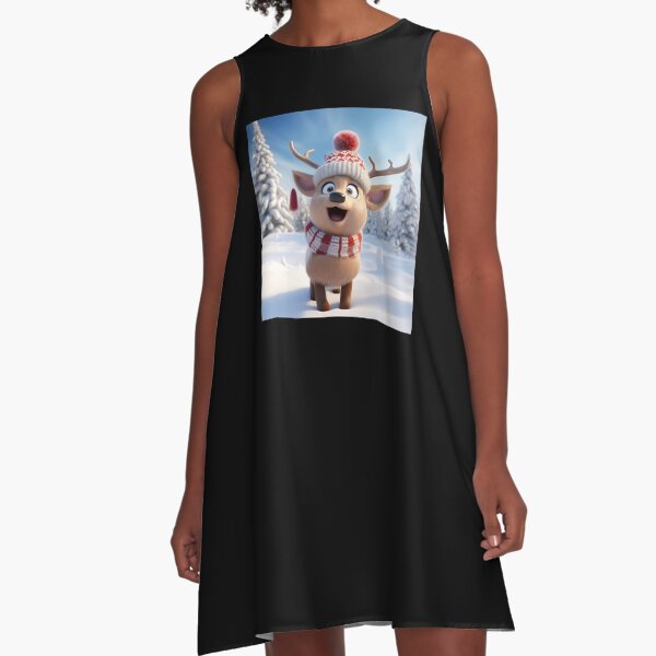Item preview, Kawaii Cute Reindeer in Snowy Winter Landscape designed and sold by KawaiiArtStyle.