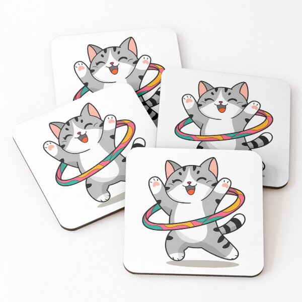 Item preview, Happy Hula Hoop Cat for Cat Lovers and Kids Fun designed and sold by TheWizArt.