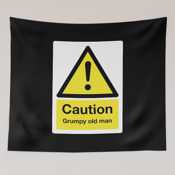 Item preview, Caution: Grumpy Old Man Sign (on black) designed and sold by STUDIO-72.