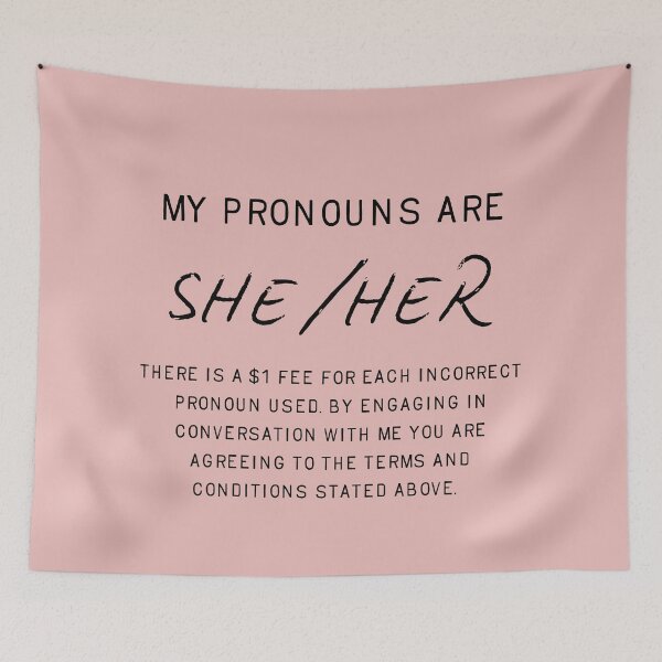 Item preview, fee for misgendering, she/her designed and sold by careofjacks.