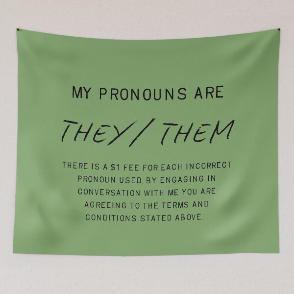 Item preview, fee for misgendering, they/them designed and sold by careofjacks.