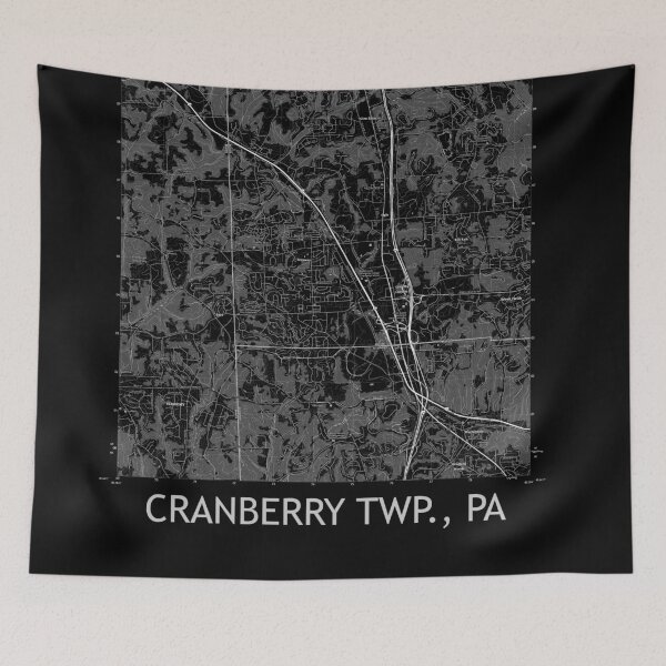 Item preview, Cranberry Twp., PA Topographical Map Black designed and sold by PGHPhotoCo.