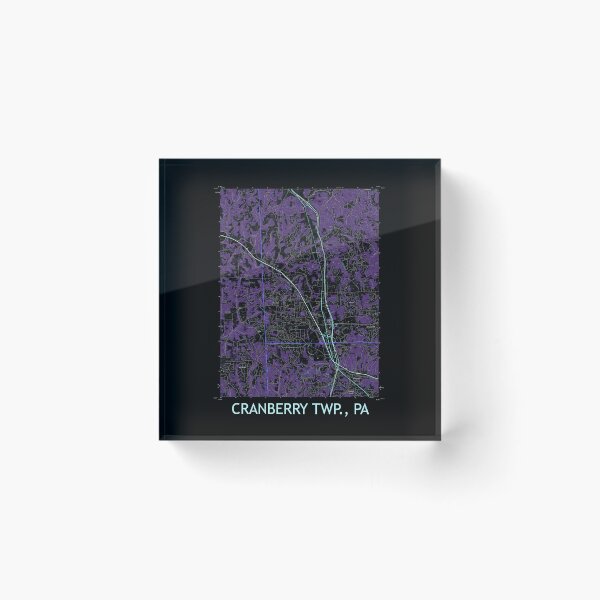 Item preview, Cranberry Twp., PA Topographical Map Dark designed and sold by PGHPhotoCo.