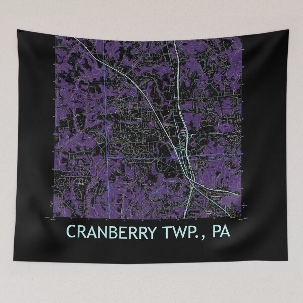 Item preview, Cranberry Twp., PA Topographical Map Dark designed and sold by PGHPhotoCo.