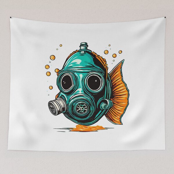 Item preview, Gas Masked Fish in Polluted Depths 3 designed and sold by Tom-Johnson.