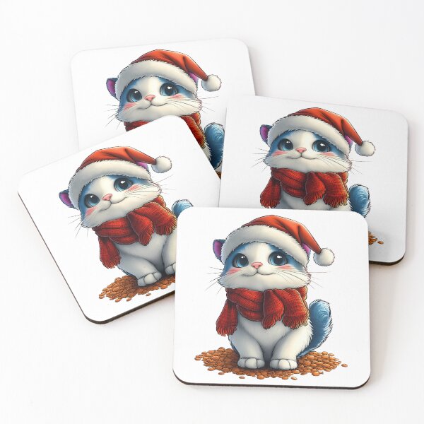 Item preview, Cute Cat in Santa Hat, Merry Christmas Kitty, Cozy Cat for Christmas designed and sold by BukkyStory.