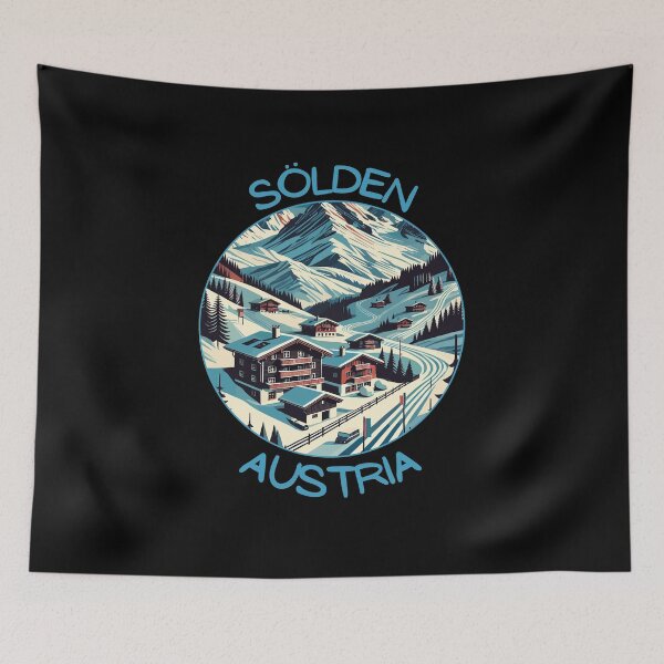 Item preview, Sölden in Austria (Tirol) Retro Art Travel Landscape designed and sold by MaateoDesign.