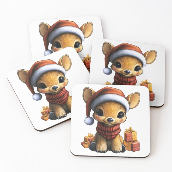 Item preview, Cute Reindeer in Santa Hat, Merry Christmas Reindeer, Happy Reindeer with Gifts designed and sold by BukkyStory.