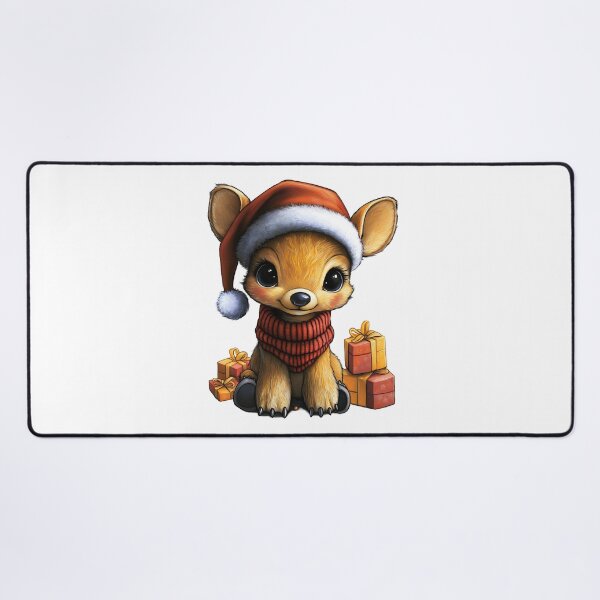 Item preview, Cute Reindeer in Santa Hat, Merry Christmas Reindeer, Happy Reindeer with Gifts designed and sold by BukkyStory.